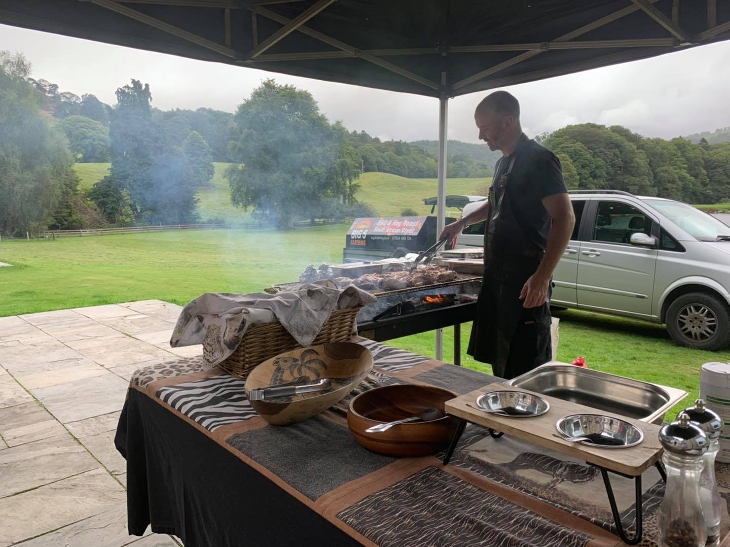 Darren from Big 5 Catering with the spit roast trailer