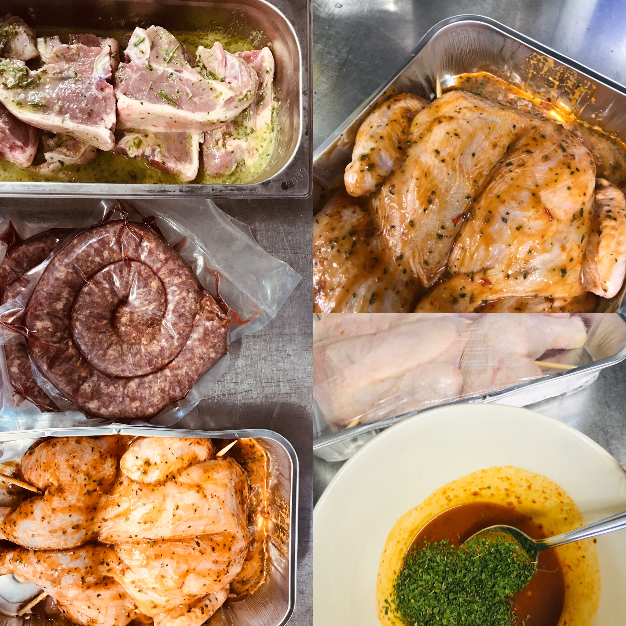 A collage of grilled BBQ meats